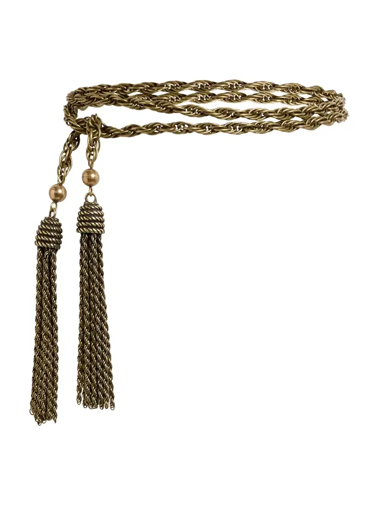 Metal Chain Belt with Tassels