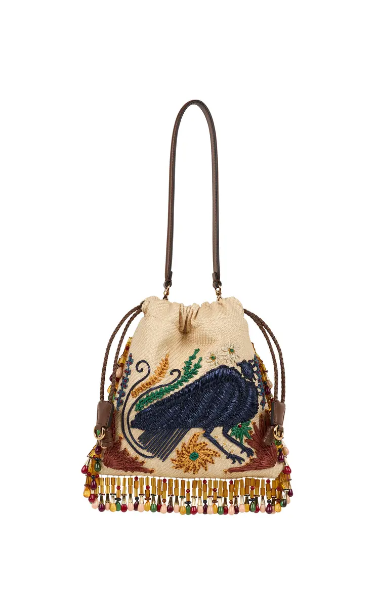 Etro Small Kalispera Raffia Bag | Thumbnail 8