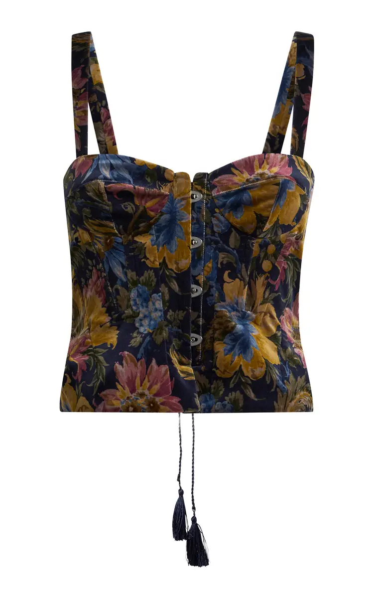 Etro Floral Cotton-Blend Corset Top | Thumbnail 2 Etro Floral Cotton-Blend Corset Top | Thumbnail 2
