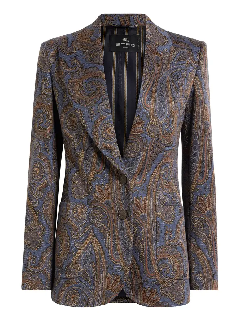 Printed Cotton-Blend Blazer Printed Cotton-Blend Blazer