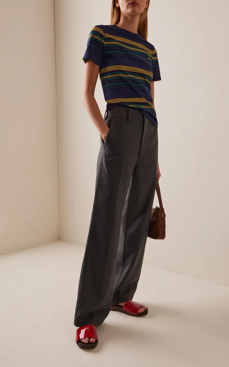Miu Miu Striped Cotton Jersey T-Shirt | Thumbnail 3 Miu Miu Striped Cotton Jersey T-Shirt | Thumbnail 3