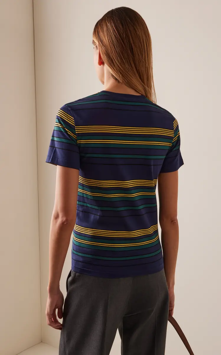 Miu Miu Striped Cotton Jersey T-Shirt | Thumbnail 4 Miu Miu Striped Cotton Jersey T-Shirt | Thumbnail 4