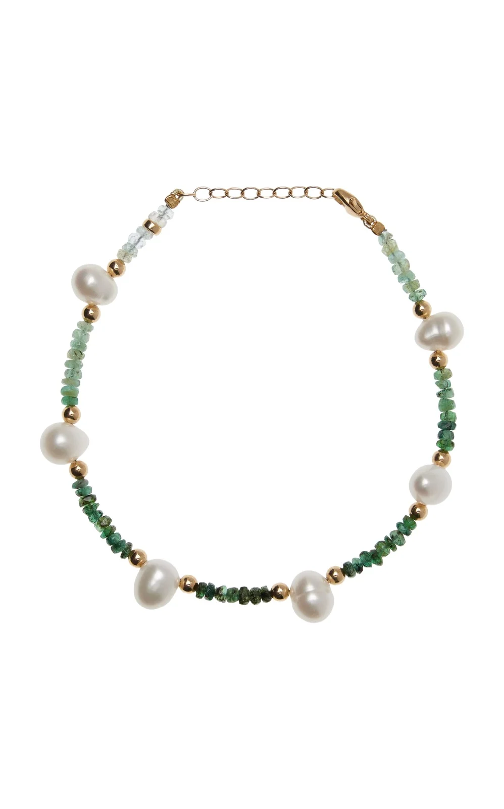 The Arizona 14K Yellow Gold Emerald; Pearl Bracelet The Arizona 14K Yellow Gold Emerald; Pearl Bracelet