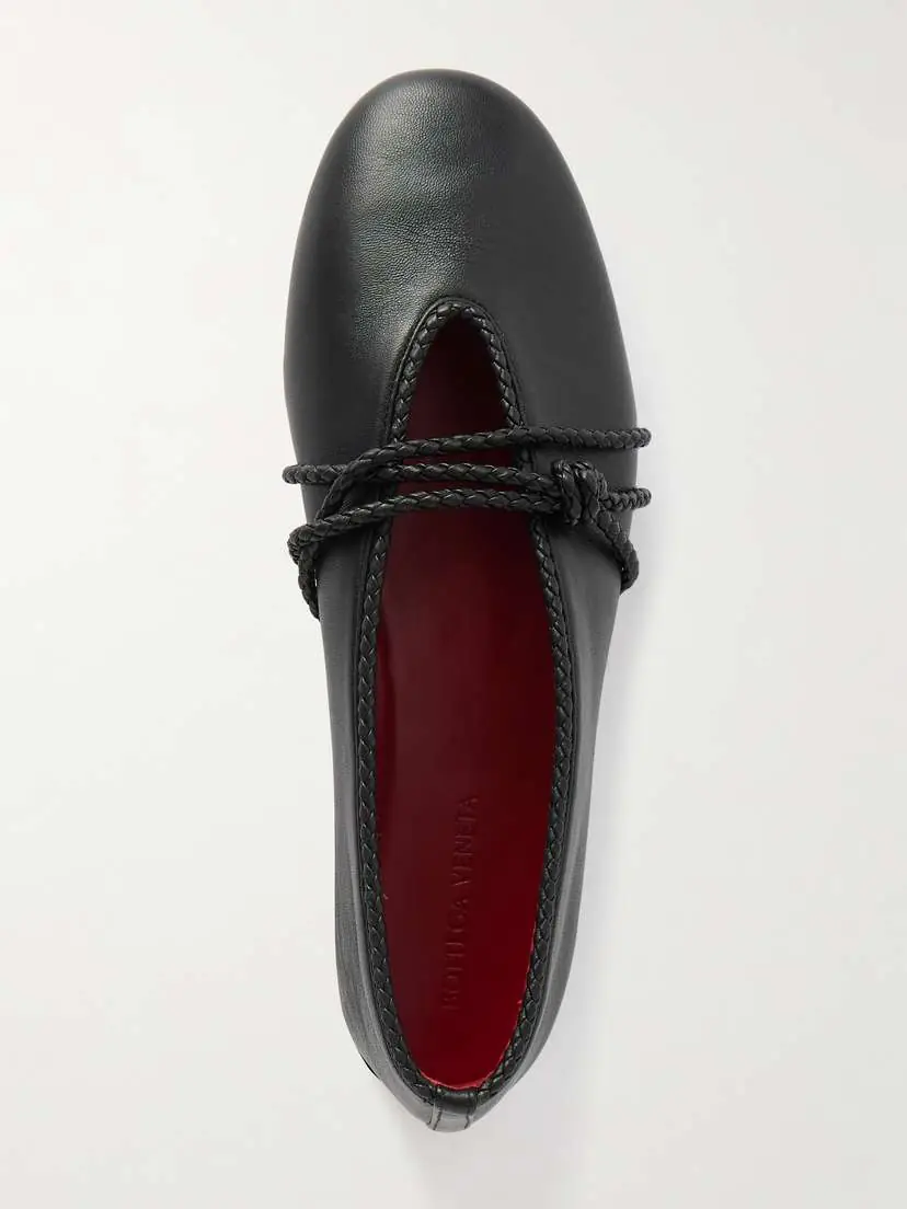 Bottega Veneta Rosa Intrecciato-trimmed Leather Ballet Flats | Thumbnail 5 Bottega Veneta Rosa Intrecciato-trimmed Leather Ballet Flats | Thumbnail 5