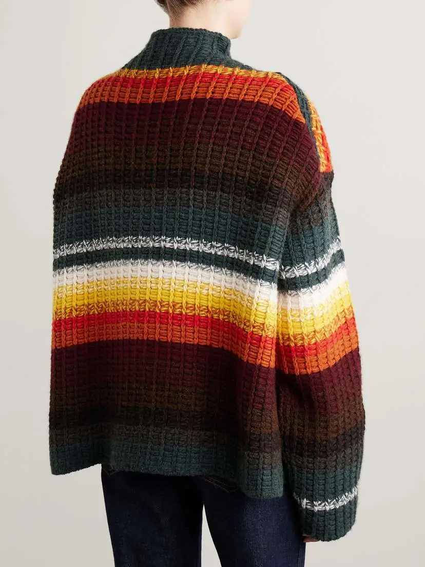 Khaite Yanis Oversized Ribbed Striped Cashmere Sweater | Thumbnail 3