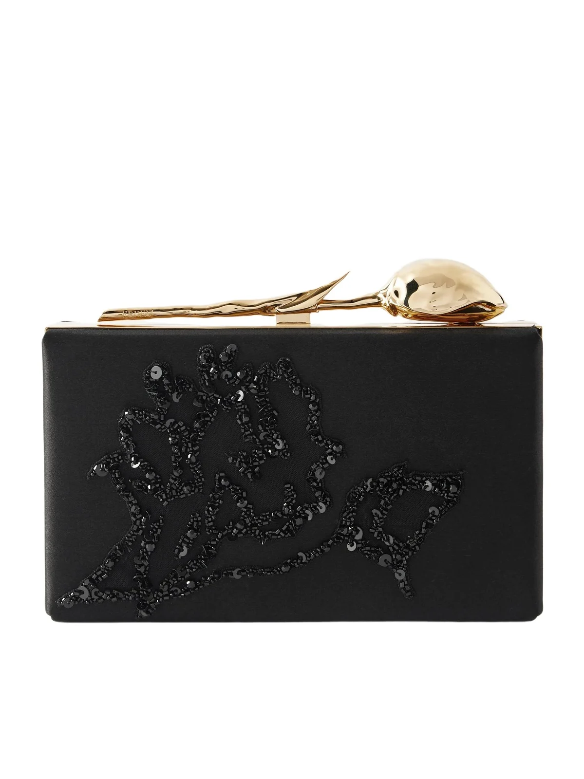 Bloom Embellished Satin Clutch Bloom Embellished Satin Clutch
