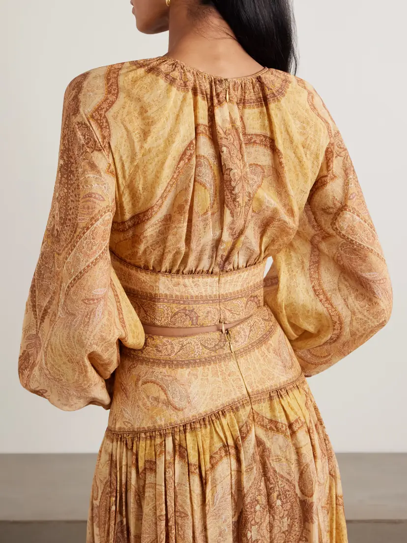 Zimmermann Wanderlust Cropped Printed Cotton-blend Voile Top | Thumbnail 3