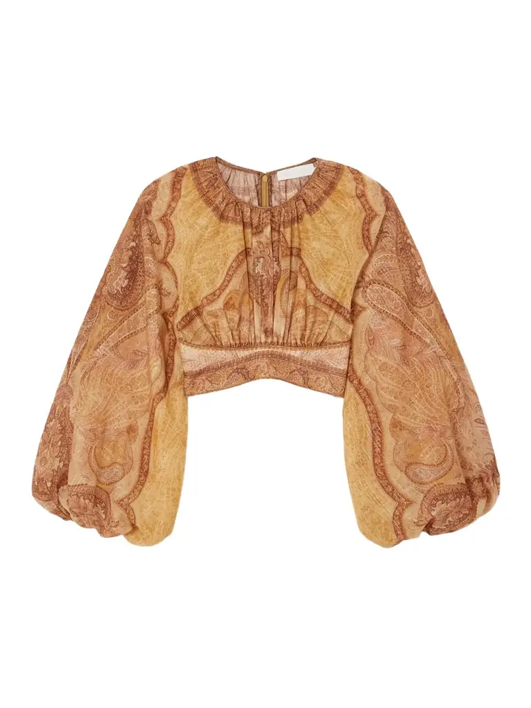 Zimmermann Wanderlust Cropped Printed Cotton-blend Voile Top | Image 1 Zimmermann Wanderlust Cropped Printed Cotton-blend Voile Top | Image 1