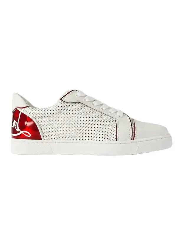 Fun Vieira Printed Pvc-trimmed Perforated Leather Sneakers Fun Vieira Printed Pvc-trimmed Perforated Leather Sneakers