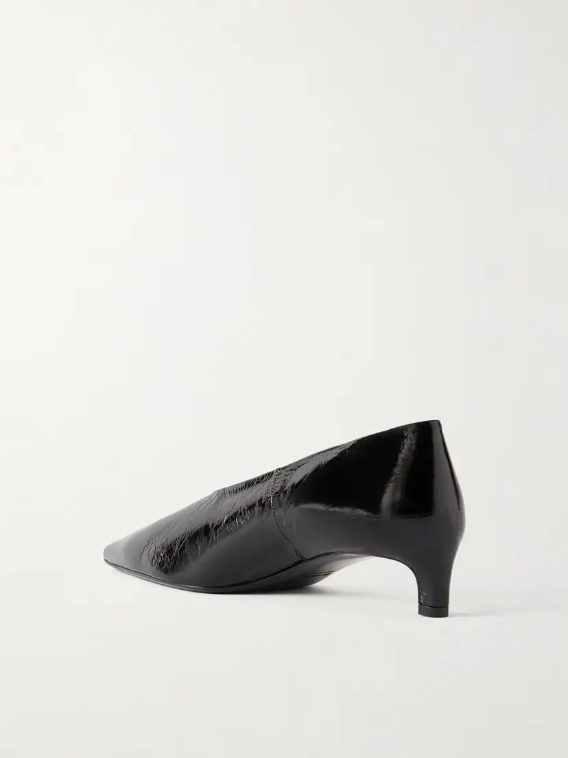 Jil Sander Crinkled Patent-leather Pumps | Thumbnail 3