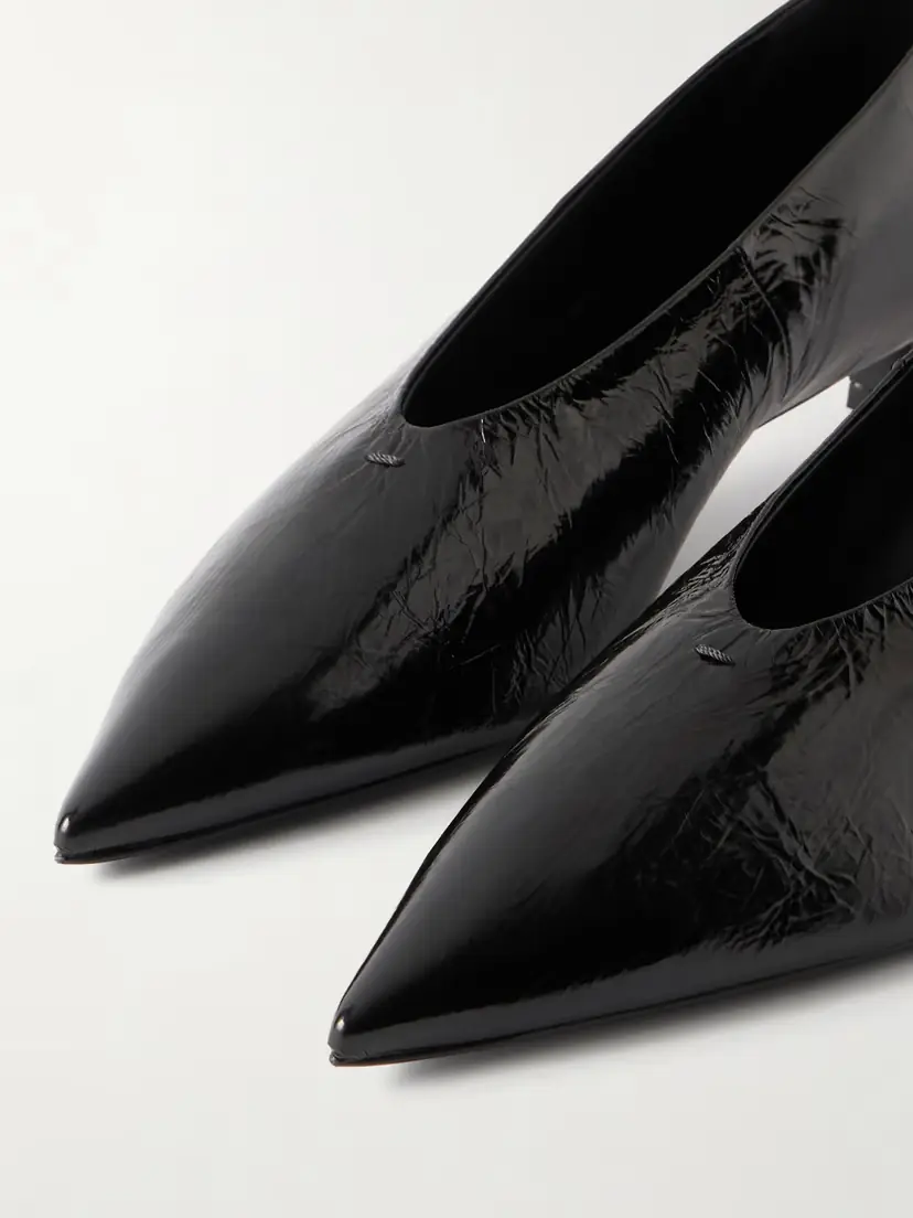 Jil Sander Crinkled Patent-leather Pumps | Thumbnail 5