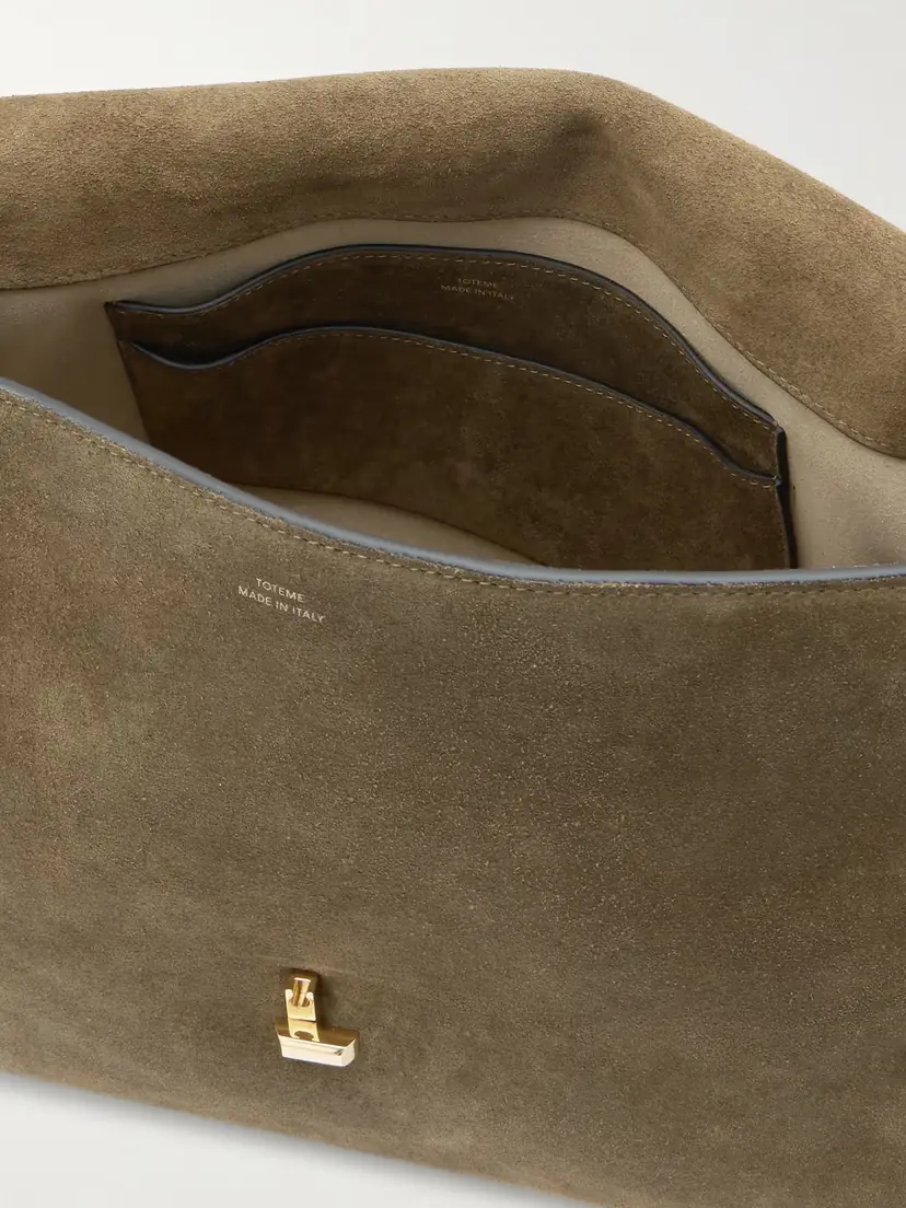 TOTEME T-lock Large Suede Shoulder Bag | Thumbnail 5