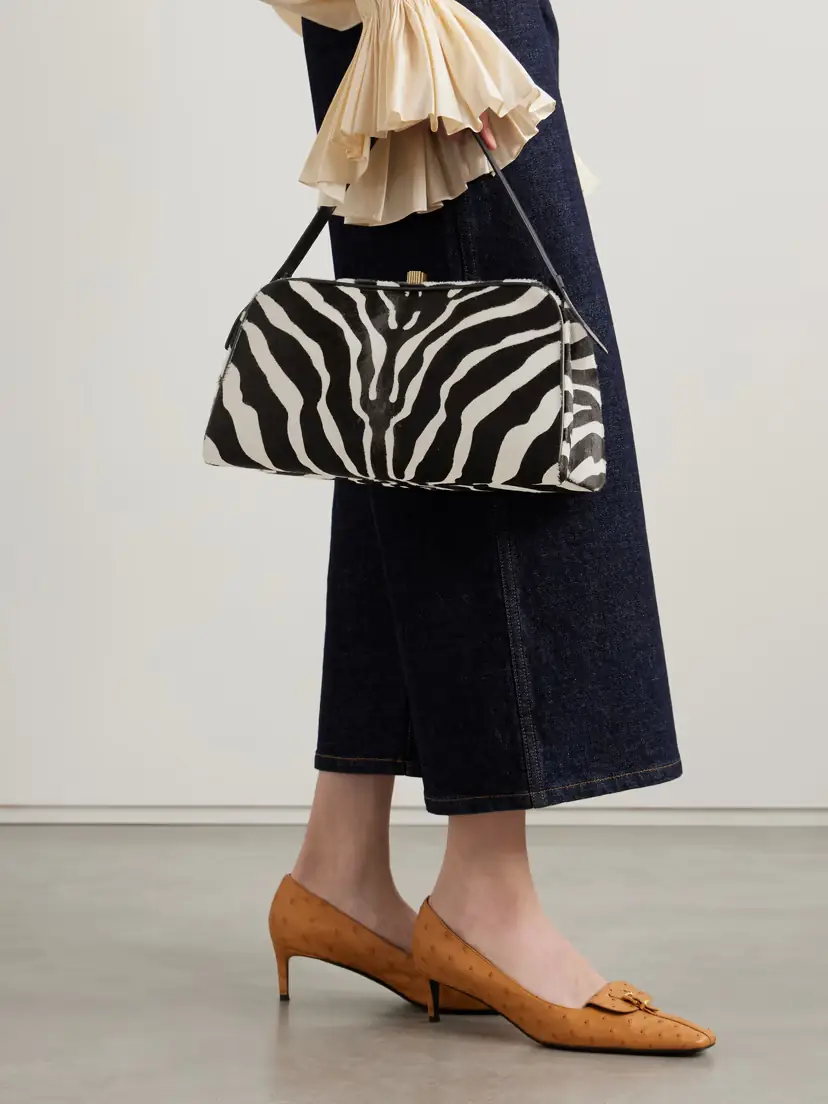 Khaite Cate Leather-trimmed Zebra-print Calf Hair Tote | Thumbnail 2 Khaite Cate Leather-trimmed Zebra-print Calf Hair Tote | Thumbnail 2