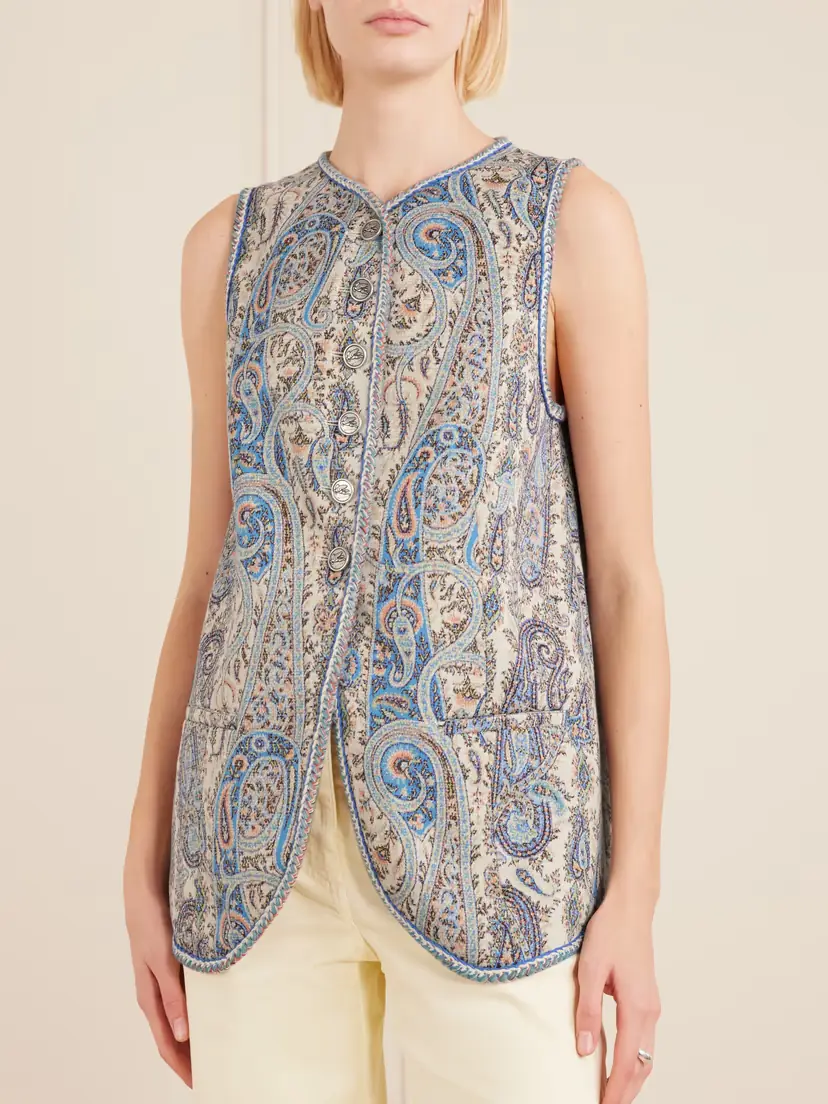 Etro Paisley-jacquard Cotton-blend Gilet | Thumbnail 3