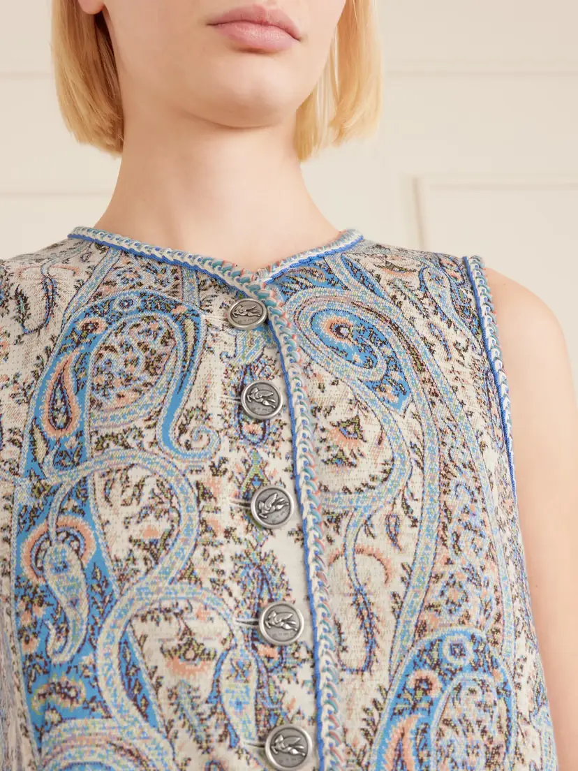 Etro Paisley-jacquard Cotton-blend Gilet | Thumbnail 5