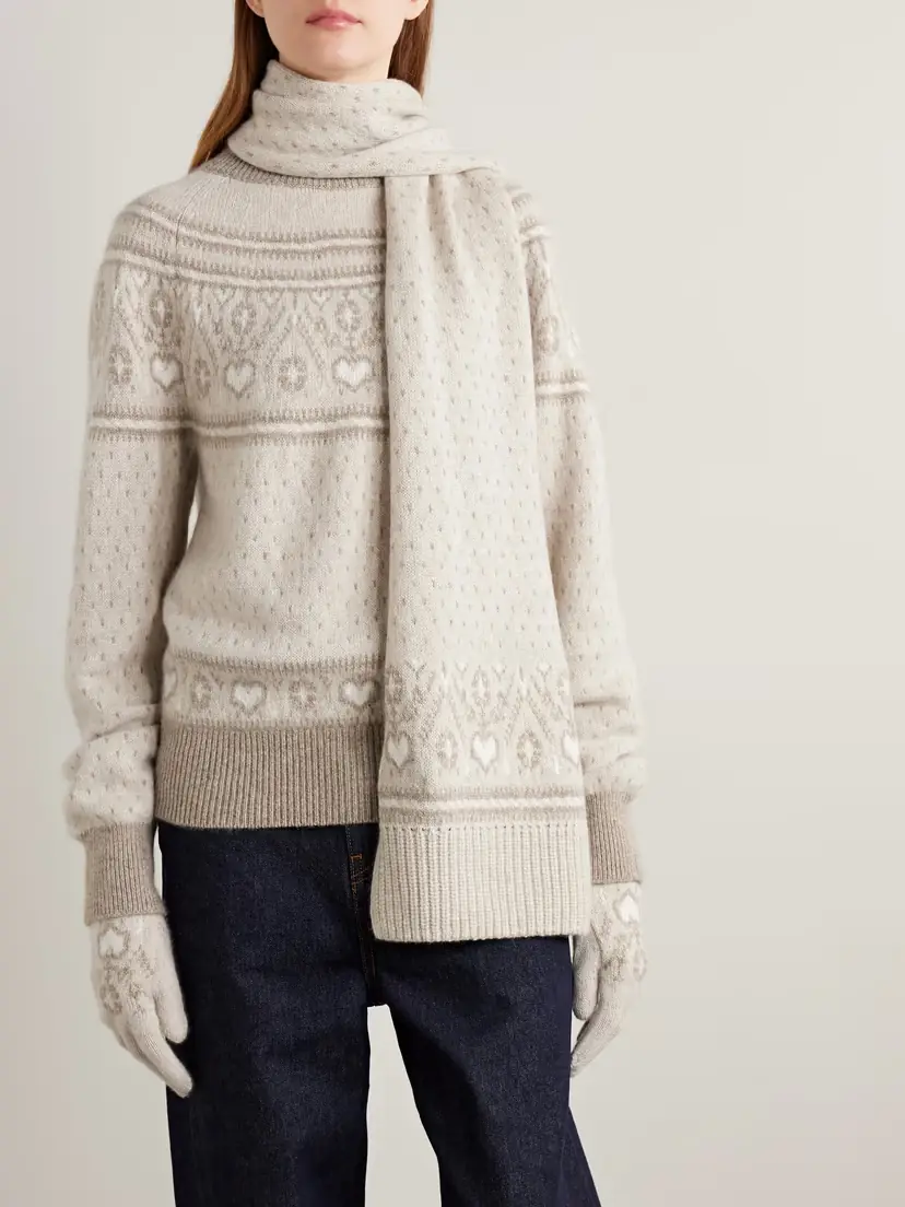Khaite Lucerne Fair Isle Cashmere Scarf | Thumbnail 2