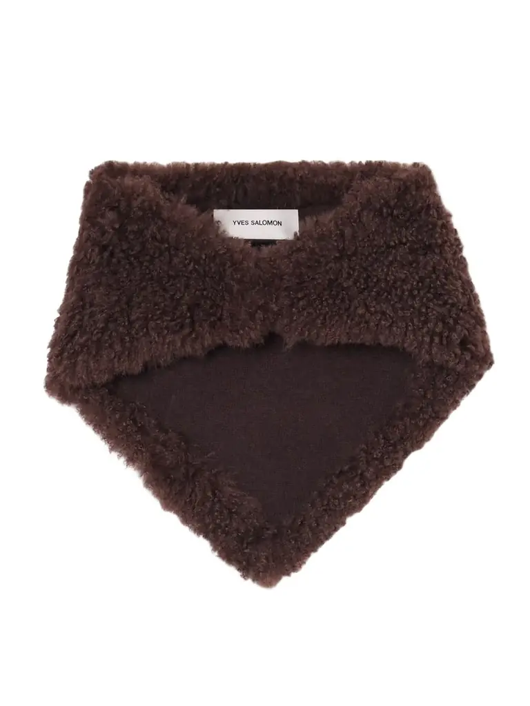 Yves Salomon Shearling And Wool Scarf | Image 1 Yves Salomon Shearling And Wool Scarf | Image 1
