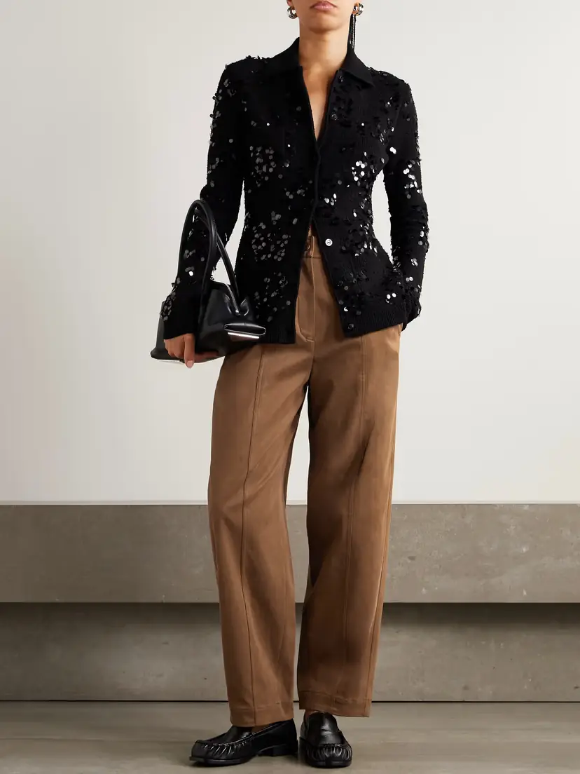 Moncler Appliquéd Cotton-blend Gabardine Straight-leg Pants | Thumbnail 2 Moncler Appliquéd Cotton-blend Gabardine Straight-leg Pants | Thumbnail 2