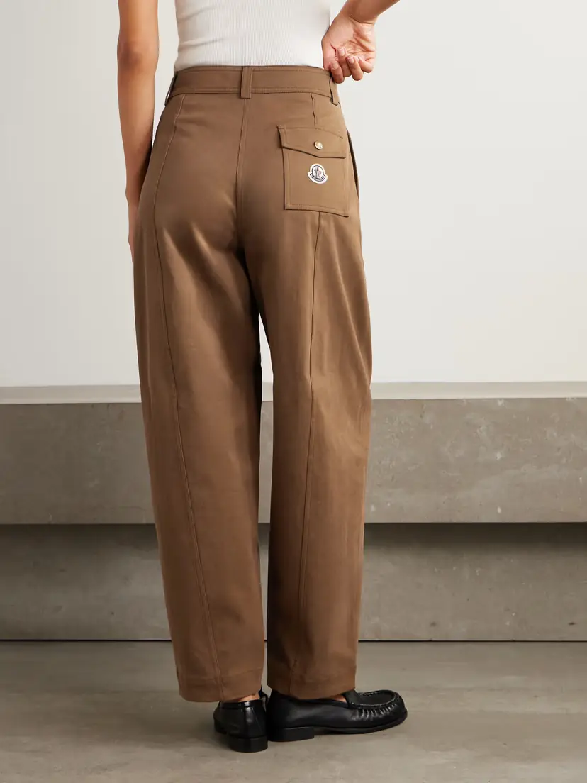 Moncler Appliquéd Cotton-blend Gabardine Straight-leg Pants | Thumbnail 4 Moncler Appliquéd Cotton-blend Gabardine Straight-leg Pants | Thumbnail 4