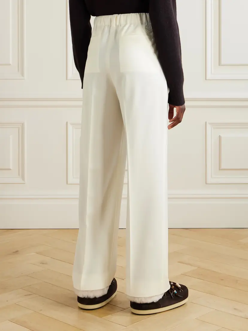 Moncler Pleated Wool-gabardine Wide-leg Pants | Thumbnail 3