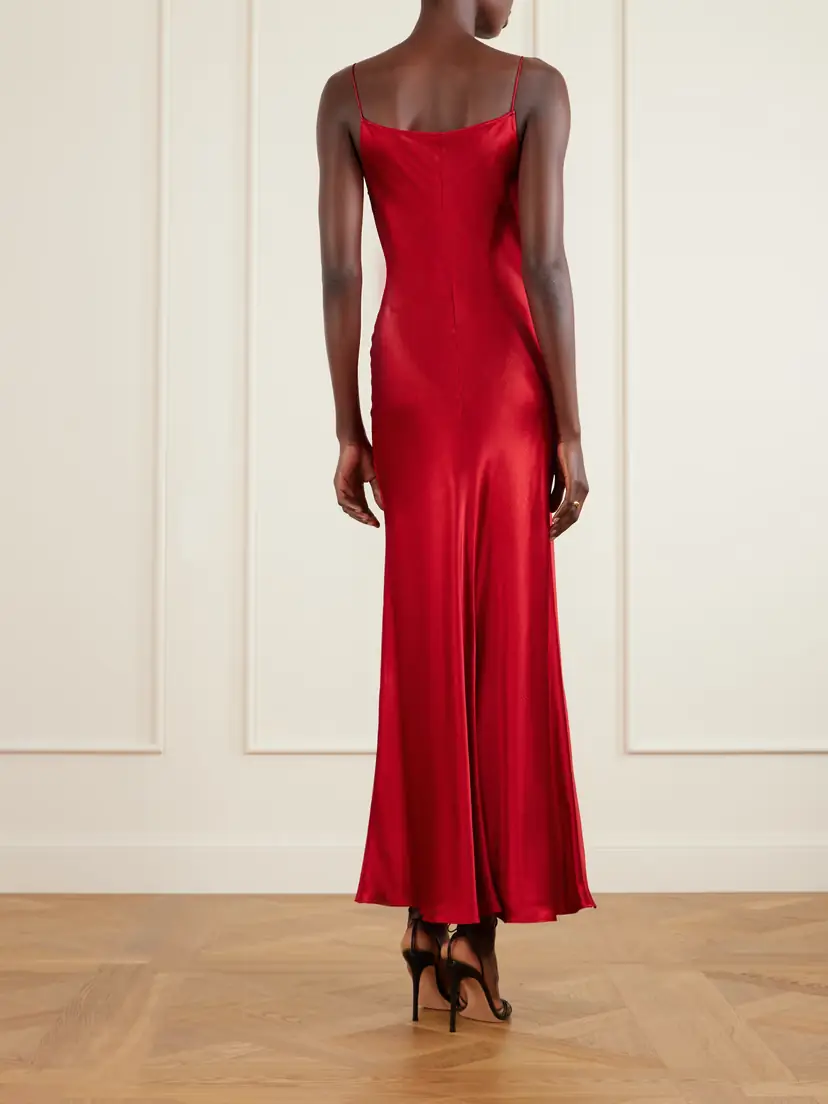 FFORME Emi Draped Hammered-satin Maxi Dress | Thumbnail 3