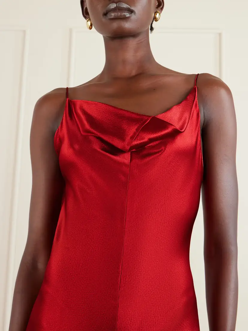 FFORME Emi Draped Hammered-satin Maxi Dress | Thumbnail 4