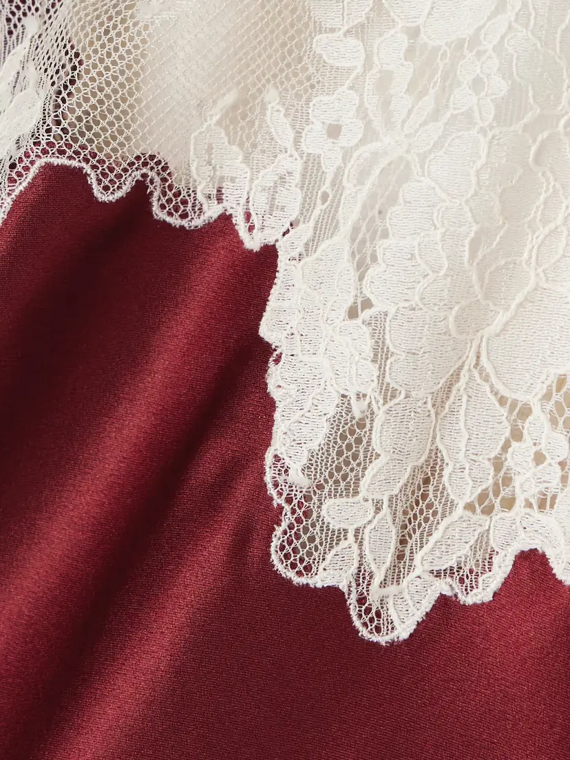 DÔEN Veda Bow-detailed Corded Lace-trimmed Silk-charmeuse Midi Dress | Thumbnail 4