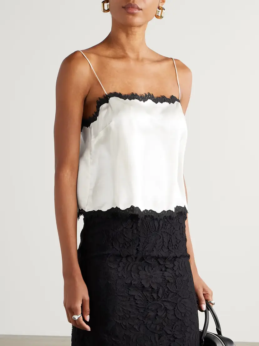 DÔEN Loure Lace-trimmed Silk-satin Top | Thumbnail 3 DÔEN Loure Lace-trimmed Silk-satin Top | Thumbnail 3