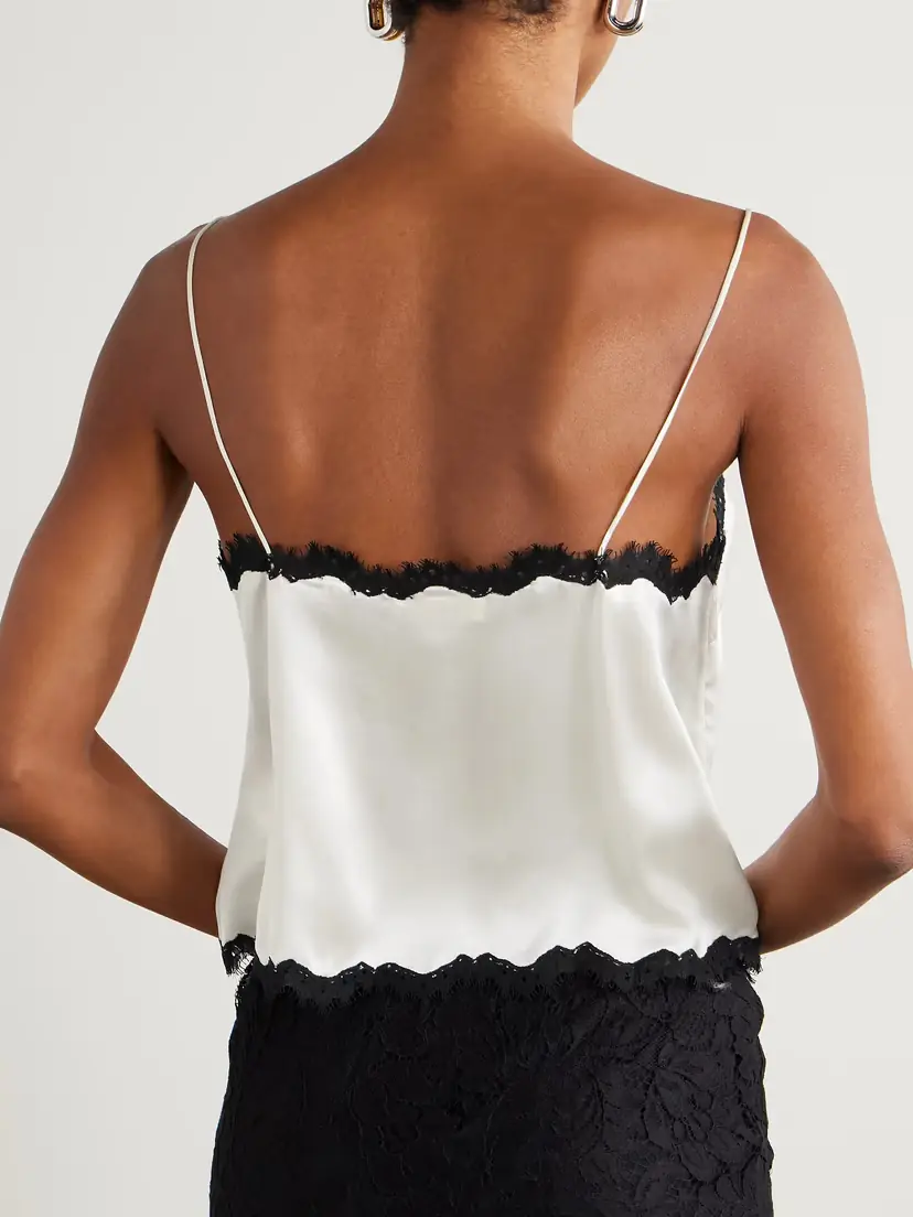 DÔEN Loure Lace-trimmed Silk-satin Top | Thumbnail 4 DÔEN Loure Lace-trimmed Silk-satin Top | Thumbnail 4