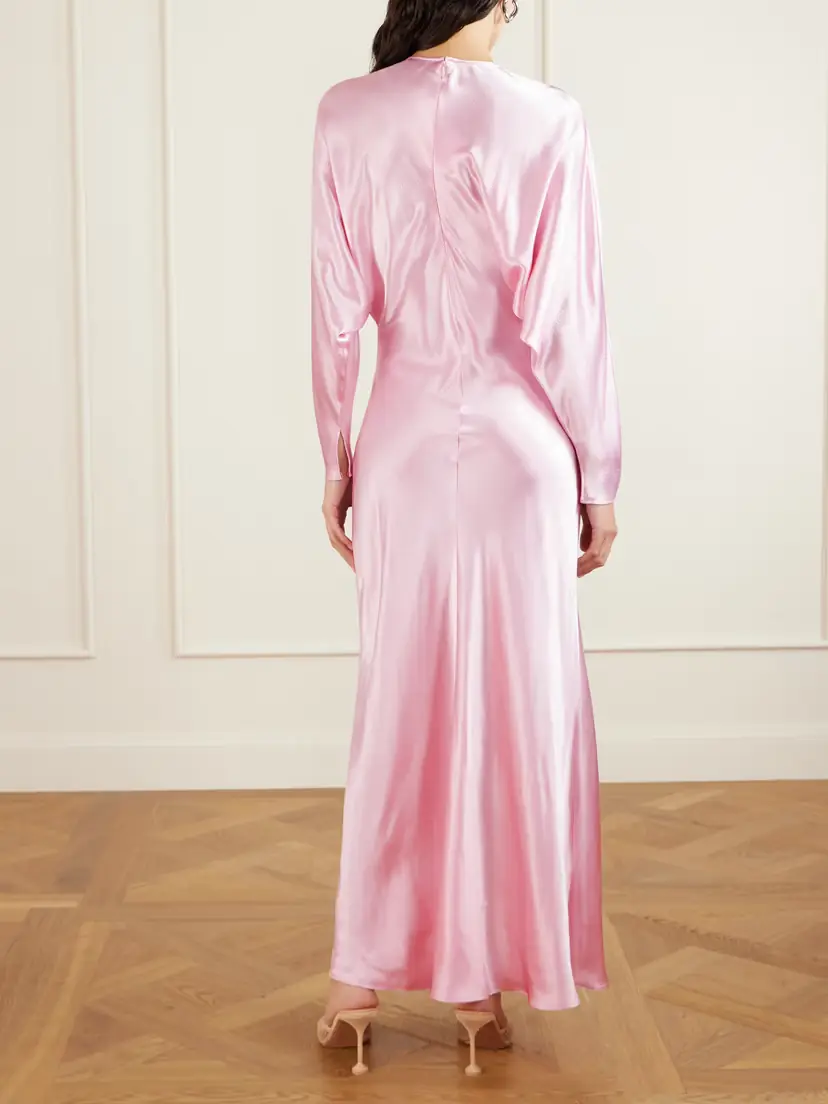 FFORME Naomie Draped Hammered-satin Maxi Dress | Thumbnail 3
