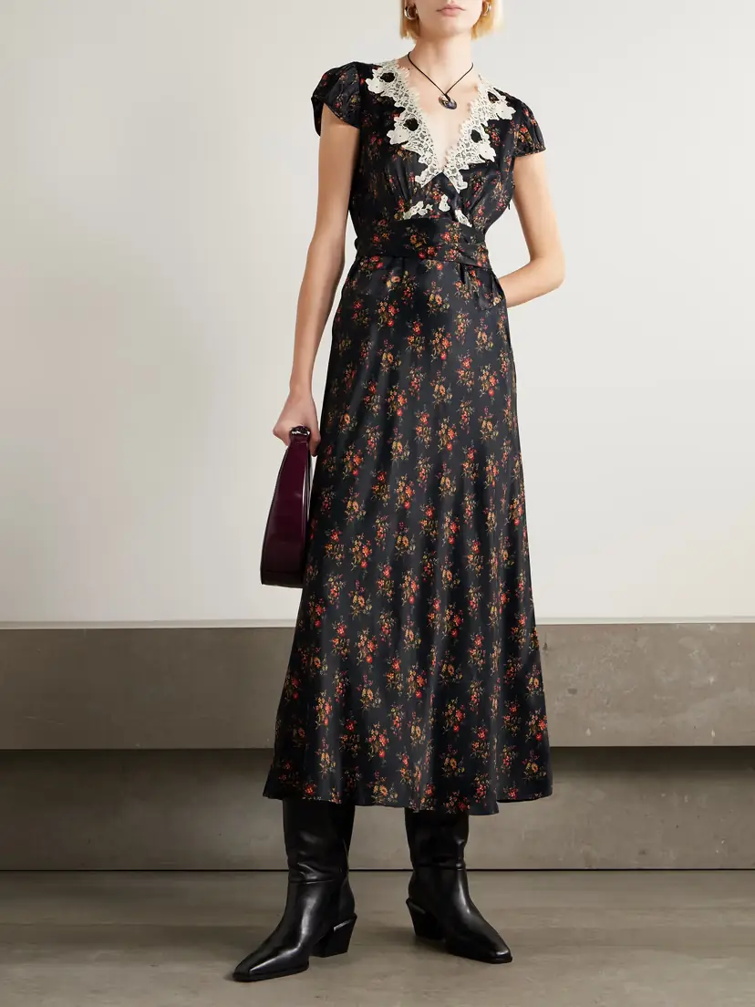 DÔEN Coraline Floral-print Satin Midi Dress | Thumbnail 2 DÔEN Coraline Floral-print Satin Midi Dress | Thumbnail 2