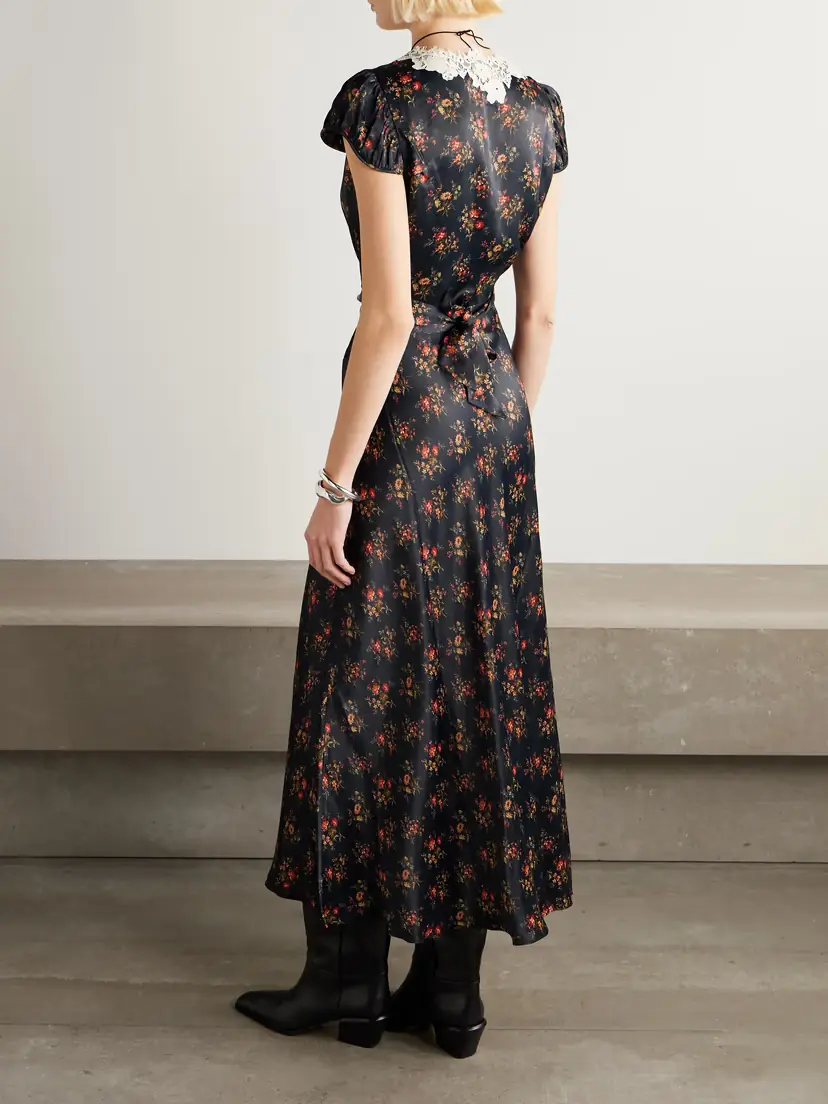 DÔEN Coraline Floral-print Satin Midi Dress | Thumbnail 3 DÔEN Coraline Floral-print Satin Midi Dress | Thumbnail 3