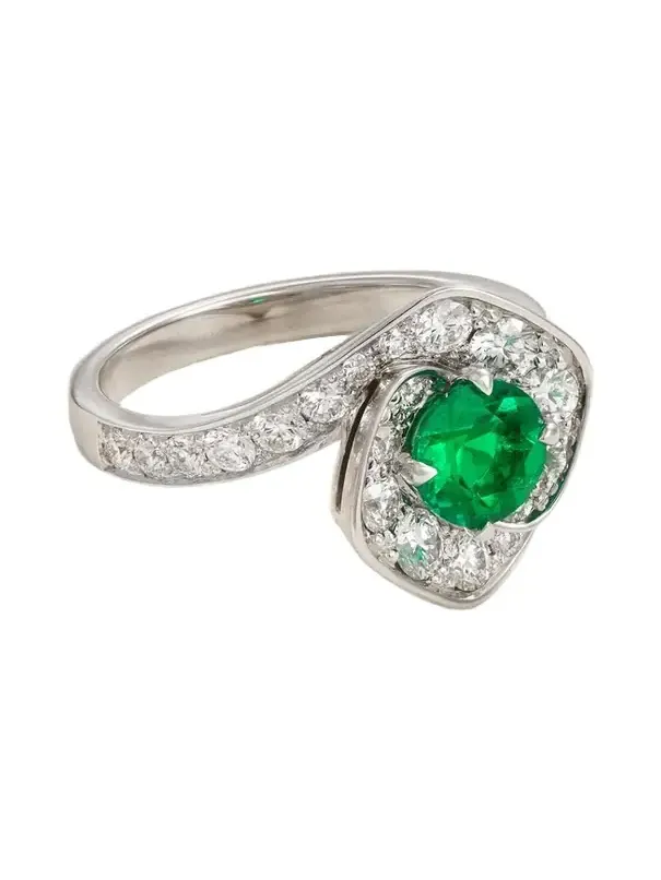 Frozen Kiss 18-karat White Gold, Diamond And Emerald Ring Frozen Kiss 18-karat White Gold, Diamond And Emerald Ring