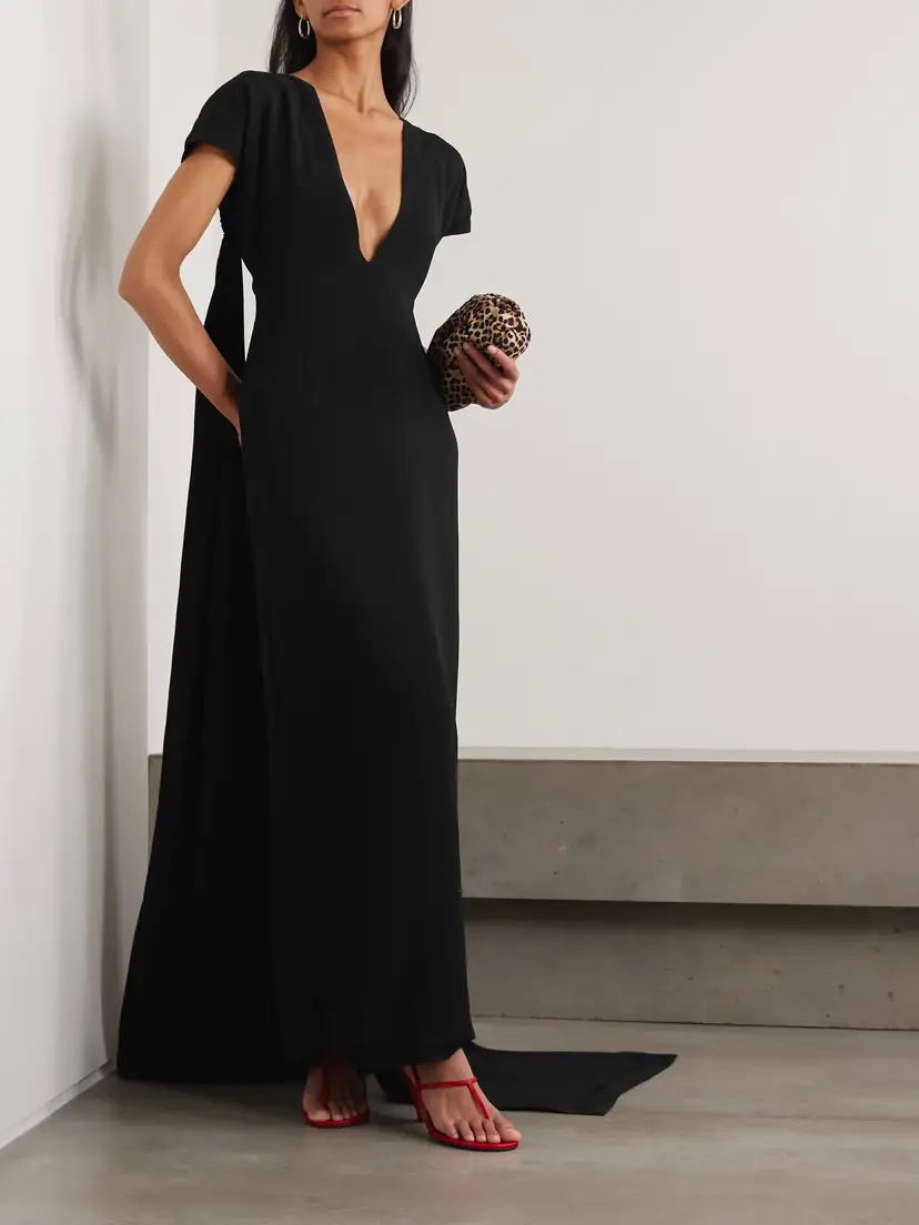 BERNADETTE Clara Draped Crepe Gown | Thumbnail 2