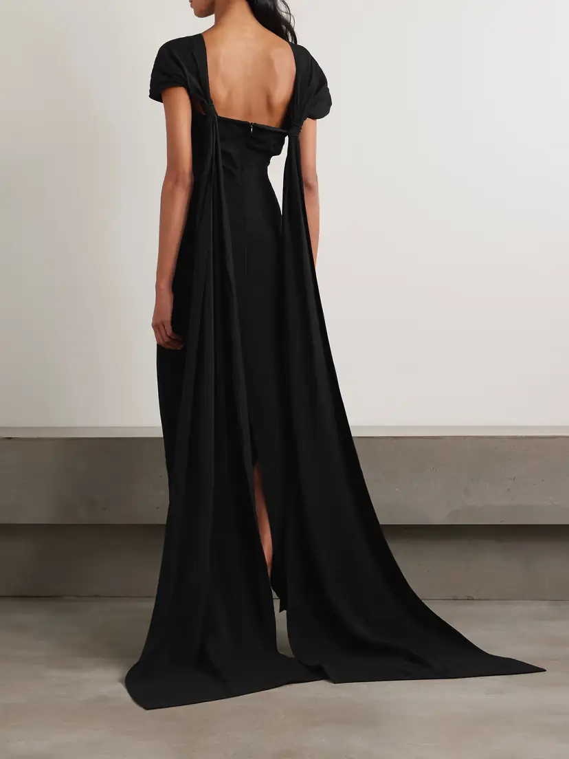 BERNADETTE Clara Draped Crepe Gown | Thumbnail 3