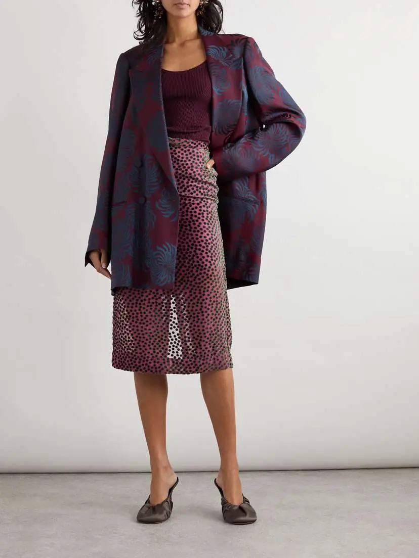 Dries Van Noten Devoré-velvet Midi Skirt | Thumbnail 2
