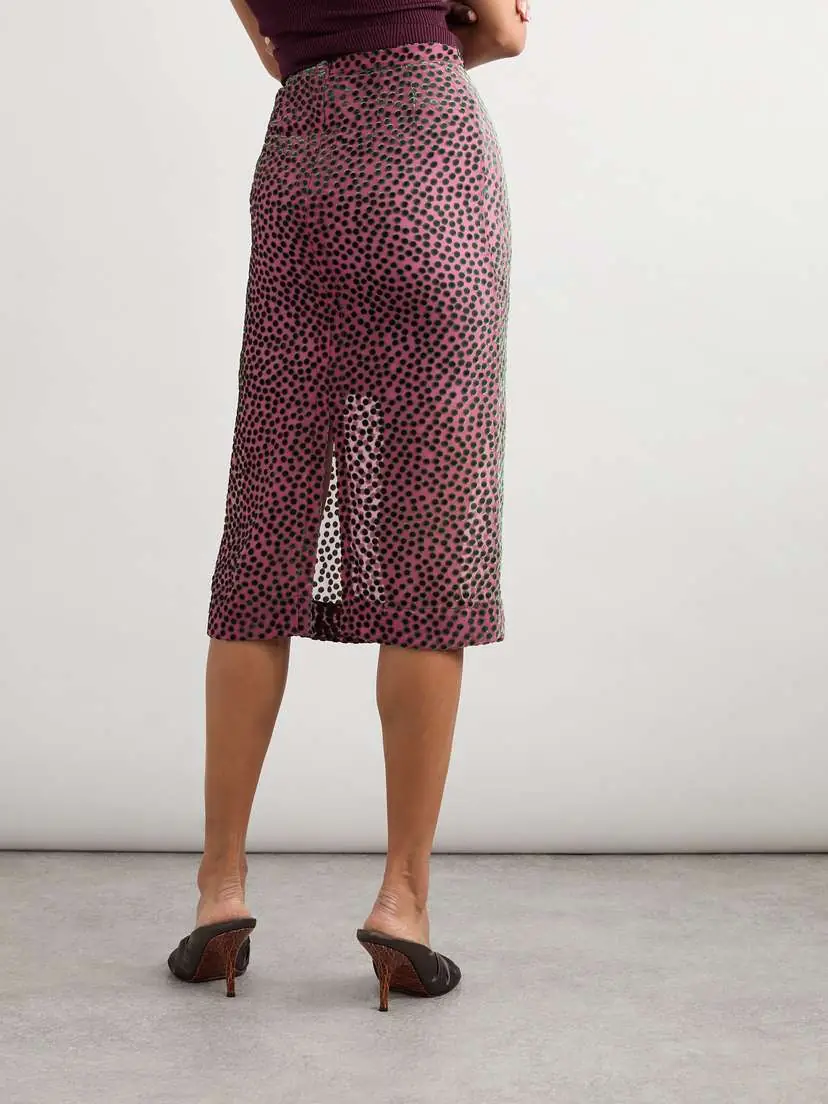 Dries Van Noten Devoré-velvet Midi Skirt | Thumbnail 4