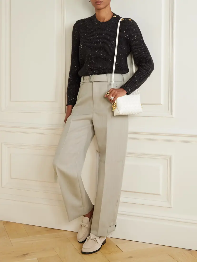 Bottega Veneta Belted Paneled Wool-twill Tapered Pants | Thumbnail 2 Bottega Veneta Belted Paneled Wool-twill Tapered Pants | Thumbnail 2