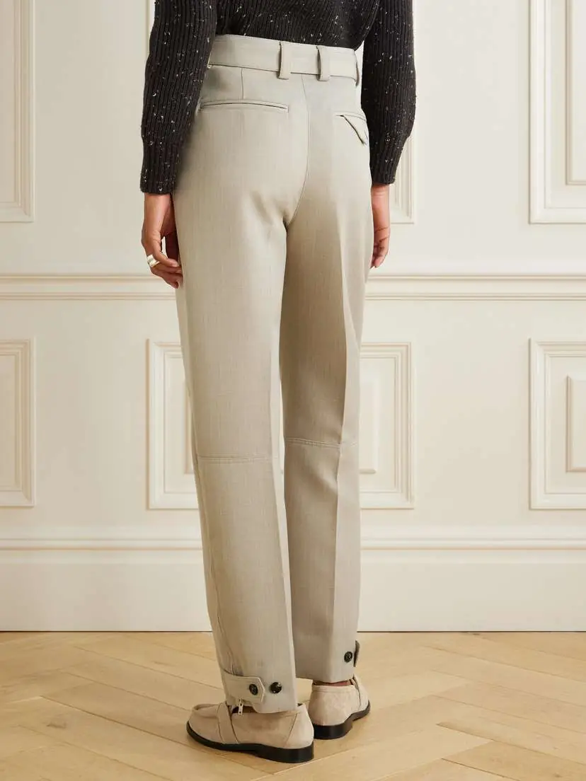 Bottega Veneta Belted Paneled Wool-twill Tapered Pants | Thumbnail 3 Bottega Veneta Belted Paneled Wool-twill Tapered Pants | Thumbnail 3