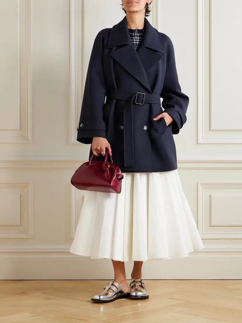 Loewe Double-breasted Belted Wool And Silk-blend Twill Jacket | Thumbnail 2 Loewe Double-breasted Belted Wool And Silk-blend Twill Jacket | Thumbnail 2