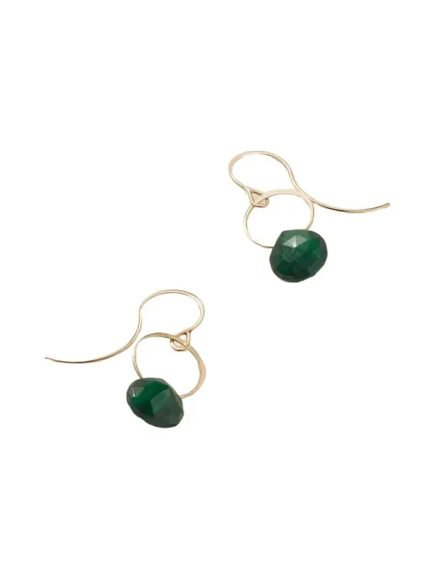14-karat Recycled Gold Malachite Earrings