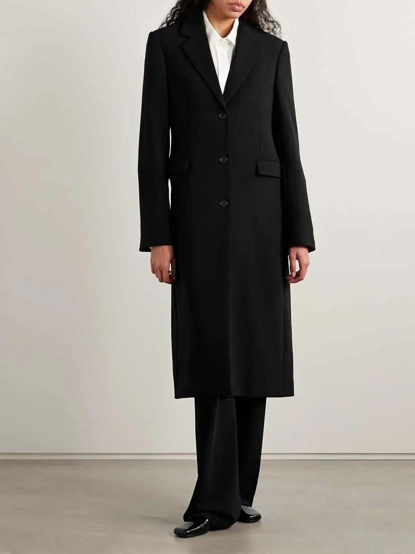The Row Cerys Wool-blend Crepe Coat | Thumbnail 3 The Row Cerys Wool-blend Crepe Coat | Thumbnail 3