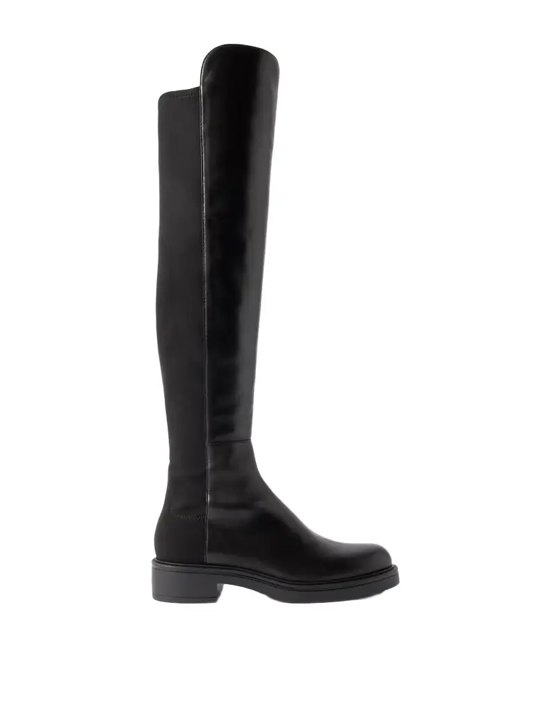 Stuart Weitzman 5050 Celia Stretch-paneled Leather Over-the-knee Boots | Image 1 Stuart Weitzman 5050 Celia Stretch-paneled Leather Over-the-knee Boots | Image 1