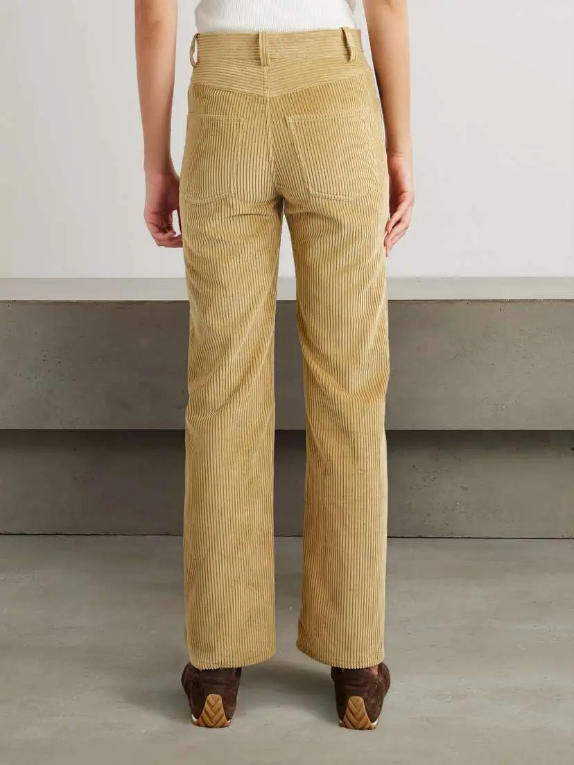 Bottega Veneta Leather-trimmed Cotton-corduroy Straight-leg Pants | Thumbnail 4 Bottega Veneta Leather-trimmed Cotton-corduroy Straight-leg Pants | Thumbnail 4