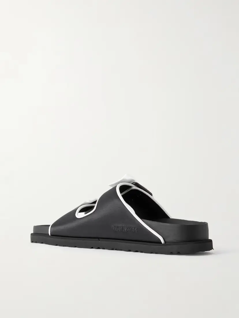 Birkenstock 1774 Arizona Bow-detailed Grosgrain-trimmed Satin Sandals | Thumbnail 3