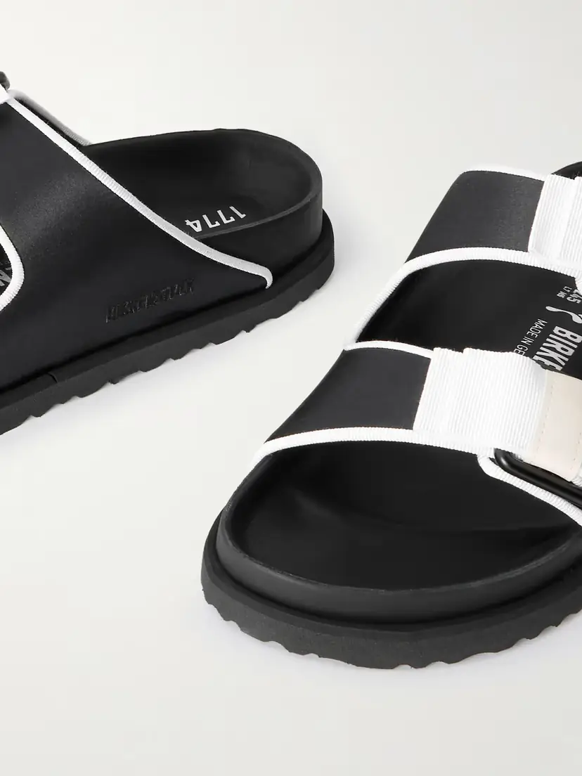 Birkenstock 1774 Arizona Bow-detailed Grosgrain-trimmed Satin Sandals | Thumbnail 4