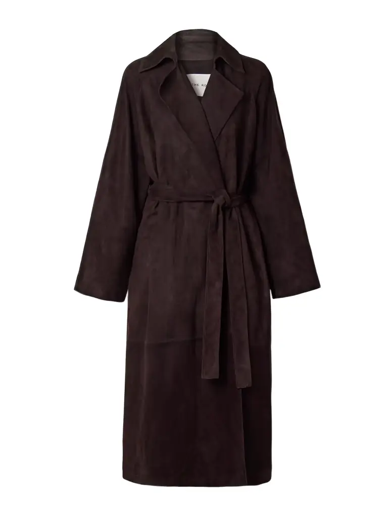 The Row Solana Suede Trench Coat | Image 1 The Row Solana Suede Trench Coat | Image 1