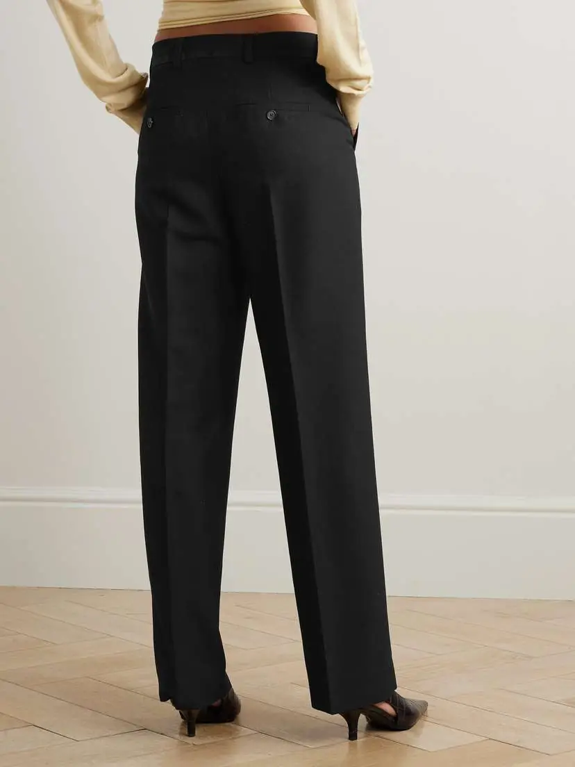 TOTEME Recycled Grain De Poudre Straight-leg Pants | Thumbnail 3 TOTEME Recycled Grain De Poudre Straight-leg Pants | Thumbnail 3