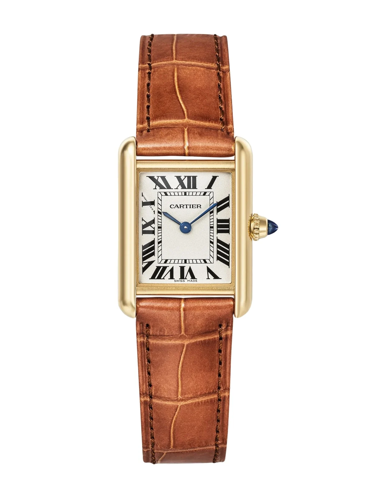 Tank Louis 22mm Small 18-karat Gold And Alligator Watch