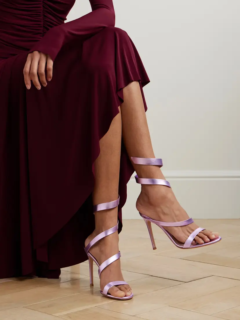 Gianvito Rossi Opera 105 Metallic Leather Sandals | Thumbnail 2 Gianvito Rossi Opera 105 Metallic Leather Sandals | Thumbnail 2